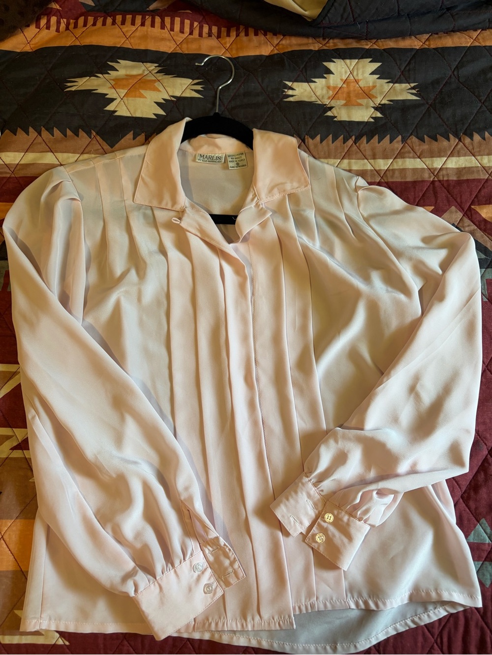 Pale Pink Pleated Women’s Blouse